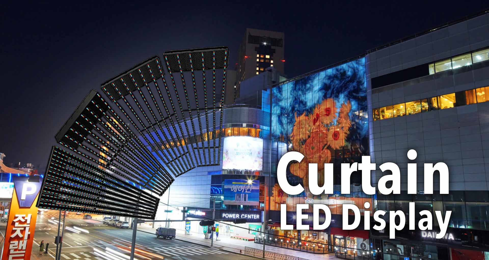 transparent curtain led display